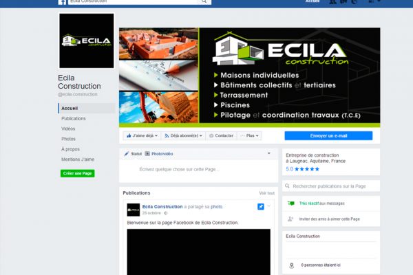 Ecila Construction page facebook B'com
